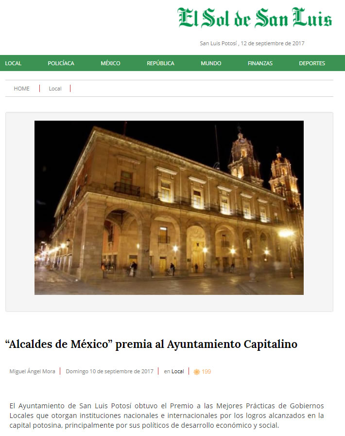 “Alcaldes de México” premia al Ayuntamiento Capitalino
